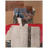 Fitzia, Sonido azul, Collage y acrílico sobre papel sobre tabla