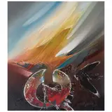 Rafael Calzada, Del cielo llegó, 1999, Acrílico con arena sobre tela
