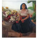 Angelina de Barthez, Flor de Janitzio, 1968, Óleo sobre tela