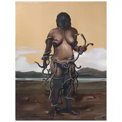 Daniel Lezama, Coatlicue, Lago de México, 2010, Óleo sobre MDF