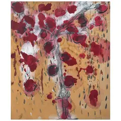 Sergio Hernández, Árbol de la vida, Gouache y mixta sobre papel