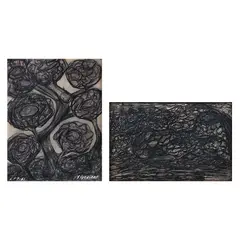 a) Flores by David Alfaro Siqueiros, Lápiz de color sobre papel, offered May 2024