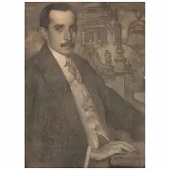 Saturnino Herrán Guinchard, Retrato del Arq. Federico E. Mariscal, ca. 1917, Carboncillo y lápiz de grafito sobre papel