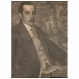 Saturnino Herrán Guinchard, Retrato del Arq. Federico E. Mariscal, ca. 1917, Carboncillo y lápiz de grafito sobre papel