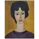 Retrato de Carmen Baez Palacios de Albornoz by Oswaldo Guayasamín, Óleo sobre tela, sold May 2024