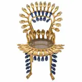 Pedro Friedeberg, CENTIPEDE CHAIRGILT, Escultura en madera policromada, hoja de oro y mimbre