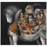 Joselito Sabogal, Éxodo, Acrílico sobre tela