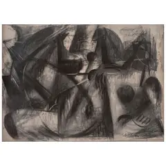 Santos Balmori, Danae, Carboncillo sobre papel
