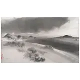Luis Nishizawa, La lluvia sobre el Valle de Morelos, Tinta saiboku sobre papel
