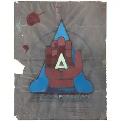 Luis Ortiz Monasterio, Elevación por el arte, 1967, Acrílico y lápiz de grafito sobre papel albanene