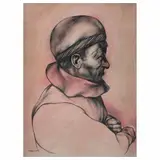 Rafael Coronel, Untitled, Carboncillo y pastel sobre cartoncillo