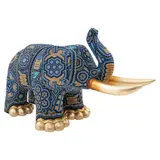 Menchaca Studio, Elefante Azul, Escultura en resina con hoja de oro y aplicaciones de chaquiras de cristal, pieza única