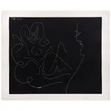 Pablo Picasso, Peintre et modéle au fauteuil à bascule, 1965, Grabado al linóleo 24 / 50