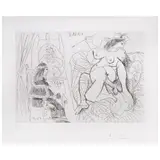 Pablo Picasso, Raphaël et la Fornarina XI: Le Pape est bouche bée dans son fauteuil, de la 347 séries, Grabado a la punta seca 11 / 50
