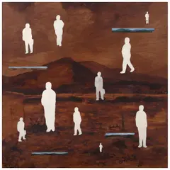 Alejandro Pintado, Reflexión durante un viaje, 2000, Óleo y cera sobre madera