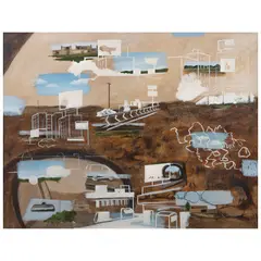 Alejandro Pintado, Durante el viaje, 2000, Óleo, acrílico y cera sobre tela