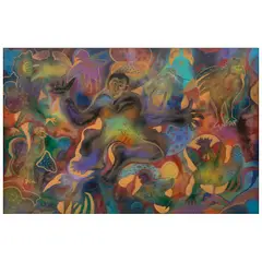 Pajarracos by Alex Lazard, 2023, Mixta sobre linóleo, offered Mar 2024