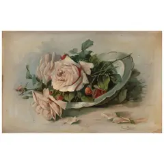 Rosas rosas by Alfredo Ramos Martínez, Óleo sobre madera, offered Mar 2024