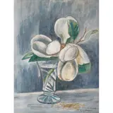 Raúl Anguiano, Magnolia, Acuarela y pastel sobre papel