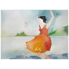 Mónica Dower, Himalaya a Sister Living Room II, Acuarela sobre papel