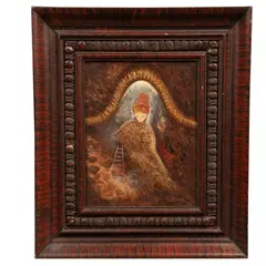 Sin título (personaje) by Campos, Óleo sobre masonite, sold Feb 2024