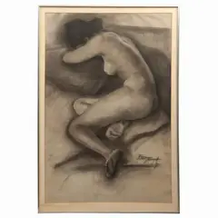 Ignacio Beteta, Desnudo femenino, Carboncillo sobre papel