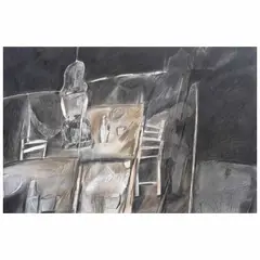 Perla Krauze, Penumbra, Carboncillo, pastel y tinta sobre papel