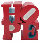 Robert Indiana, HOPE (Red, blue, white), Escultura en polipiedra policromada 386 / 500, Edición posterior de Éditions Studio