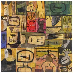 Arturo Morín, Autorretrato 4, Mixta sobre tela