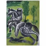 Germán Venegas, Paseo, 1998, Óleo sobre papel
