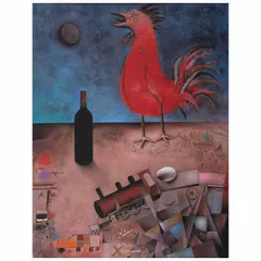 Teódulo Romulo, Por borracho se descarriló, 1991, Óleo y arena sobre tela