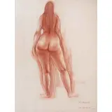 Amalia by Raúl Anguiano, Sanguina sobre papel, offered Jan 2024