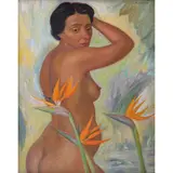 Raúl Anguiano, En el paraíso, 1953, Óleo sobre tela