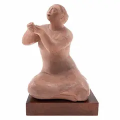 Rosa Castillo, Mujer, Escultura en terracota en base de madera