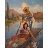 Víctor M. Magallón, Xochimilco, Óleo sobre tela