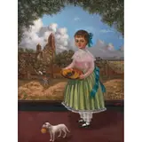 Horacio Rentería, Niña en Tepotzotlán, Óleo sobre tela
