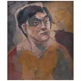 Arturo Rivera, Mujer en violetas, Óleo sobre tela