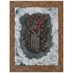 Nahum B. Zenil, Cristo cargando la cruz, Tinta, acuarela y algodón sobre papel sobre cartón