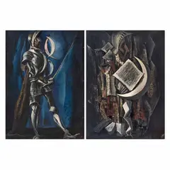 Don Quijote de la Mancha by Ismael  González de la Serna, 1959, Óleo sobre madera, doble vista, offered Jan 2024