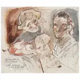 Jose Luis Cuevas, Autorretrato en un prostíbulo, Tinta sobre papel