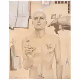 Arturo Rivera, Untitled, Acrílico, lápices de color y lápiz de grafito sobre madera