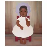 Gustavo Montoya, Niña en rosa, ca. 1962, de la serie Niños Mexicanos, Óleo sobre tela
