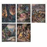 Jesús Helguera Ramos, Bocetos para cuentos, Acuarela, gouache, tinta y lápiz de grafito sobre papel sobre cartón