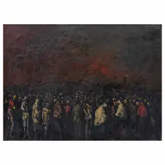 Antonio Rodríguez Luna, Multitud, Óleo sobre tela