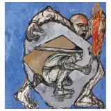 Emiliano Gironella Parra, Pipila Sisifo, 2018, Acrílico, tinta y pastel sobre papel
