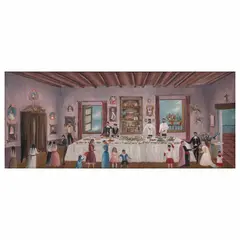 Jaime Saldívar, La visita del obispo, Óleo sobre tela