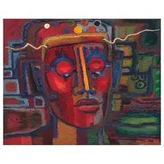 Rodrigo Pimentel, Nuevo León, de la serie Máscaras del Carnaval Nacional, Óleo sobre tela