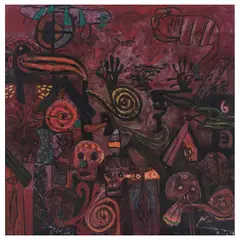 Aztlán by Sergio Hernández, Óleo sobre pergamino sobre tela, offered Nov 2023