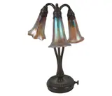 Tiffany Studios, Lily Lamp Base with Favrile Shades, Favrile shades unmarked