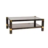 Karl Springer, Gunmetal and Polished Brass Tiered Coffee Table